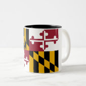 Staatsflagge von Maryland Zweifarbige Tasse (VorderseiteRechts)