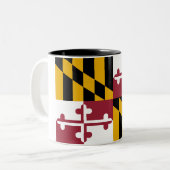 Staatsflagge von Maryland Zweifarbige Tasse (Vorderseite Links)