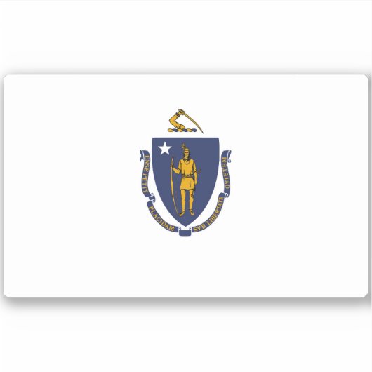 Staatsflagge von Massachusetts Aufkleber (Vorderseite)