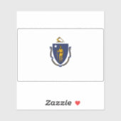 Staatsflagge von Massachusetts Aufkleber (Blatt)