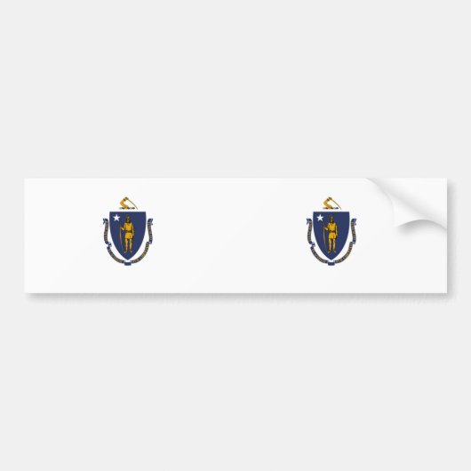 Staatsflagge von Massachusetts Autoaufkleber (Vorne)