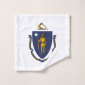 Staatsflagge von Massachusetts Badhandtuch Set (Waschlappen)
