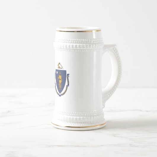 Staatsflagge von Massachusetts Bierglas (VorderseiteRechts)
