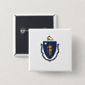 Staatsflagge von Massachusetts Button (Vorne & Hinten)