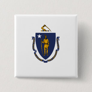 Staatsflagge von Massachusetts Button