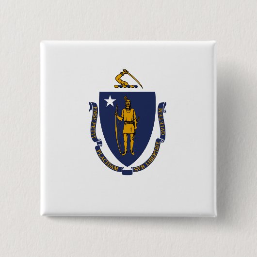 Staatsflagge von Massachusetts Button (Vorderseite)