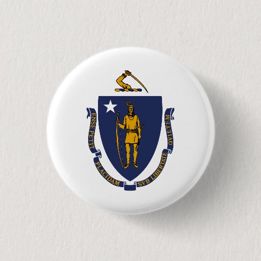 Staatsflagge von Massachusetts Button (Vorderseite)