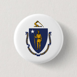 Staatsflagge von Massachusetts Button
