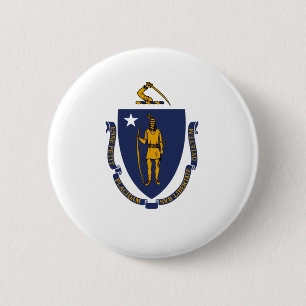 Staatsflagge von Massachusetts Button