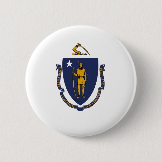 Staatsflagge von Massachusetts Button (Vorderseite)