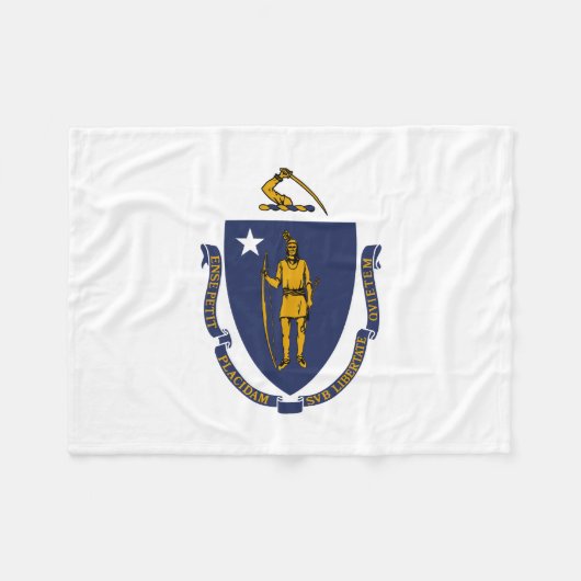 Staatsflagge von Massachusetts Fleecedecke (Vorderseite (Horizontal))