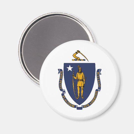 Staatsflagge von Massachusetts Magnet (Vorderseite/Rückseite)