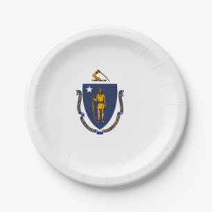 Staatsflagge von Massachusetts Pappteller