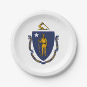 Staatsflagge von Massachusetts Pappteller (Vorderseite)