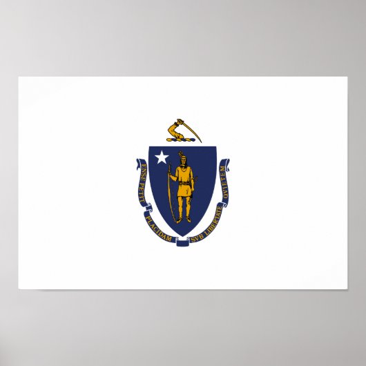 Staatsflagge von Massachusetts Poster (Vorne)