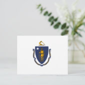 Staatsflagge von Massachusetts Postkarte (Stehend Vorderseite)
