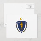Staatsflagge von Massachusetts Postkarte (Vorne/Hinten)