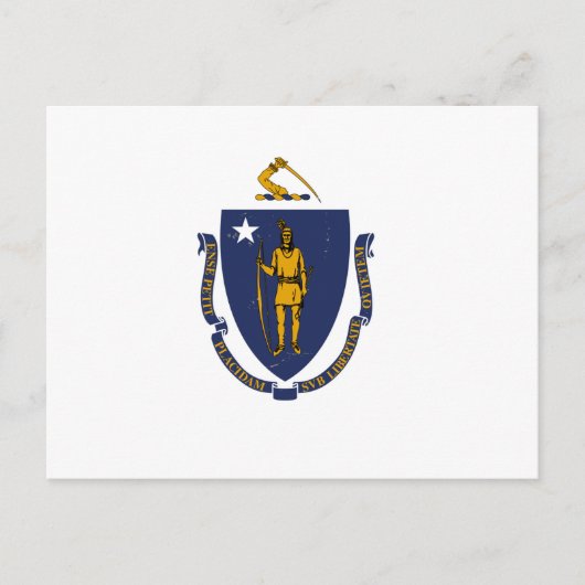 Staatsflagge von Massachusetts Postkarte (Vorderseite)