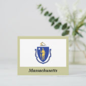 Staatsflagge von Massachusetts Postkarte (Stehend Vorderseite)