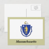 Staatsflagge von Massachusetts Postkarte (Vorne/Hinten)