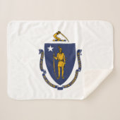 Staatsflagge von Massachusetts Sherpadecke (Vorderseite (Horizontal))
