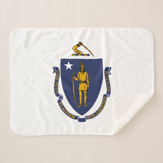 Staatsflagge von Massachusetts Sherpadecke (Vorderseite (Horizontal))