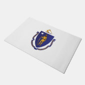 Staatsflagge von Massachusetts, USA Fußmatte (Schrägansicht)
