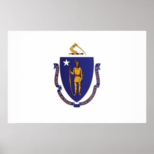 Staatsflagge von Massachusetts, USA Poster (Vorne)