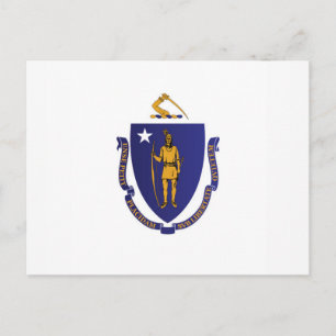 Staatsflagge von Massachusetts, USA Postkarte
