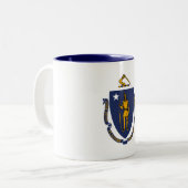 Staatsflagge von Massachusetts Zweifarbige Tasse (Vorderseite Links)