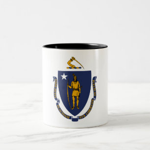 Staatsflagge von Massachusetts Zweifarbige Tasse
