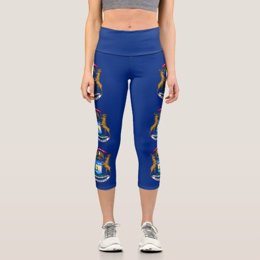 Staatsflagge von Michigan Capri Leggings (Vorderseite)