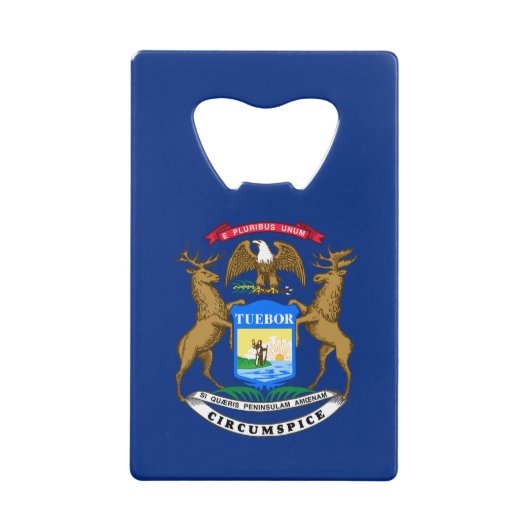 Staatsflagge von Michigan Geldbeutel Flaschenöffner (Vorderseite)
