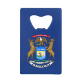 Staatsflagge von Michigan Geldbeutel Flaschenöffner (Rückseite)