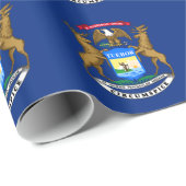 Staatsflagge von Michigan Geschenkpapier (Rolleneckpunkt)