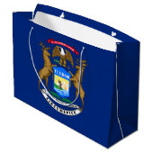 Staatsflagge von Michigan Große Geschenktüte (Rückseite Schrägansicht)