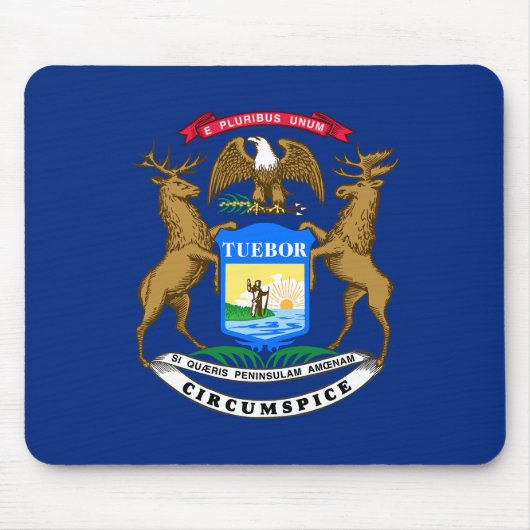 Staatsflagge von Michigan Mousepad (Vorne)