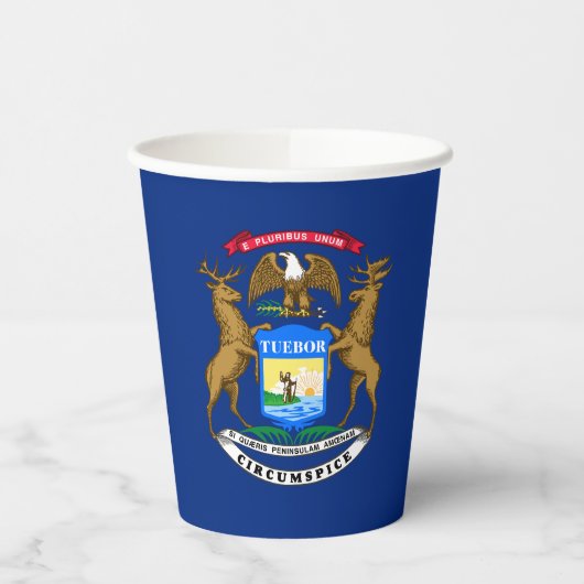 Staatsflagge von Michigan Pappbecher (Links)