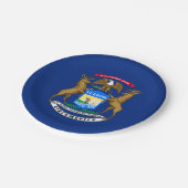 Staatsflagge von Michigan Pappteller (Schrägansicht)