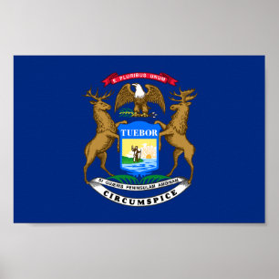 Staatsflagge von Michigan Poster