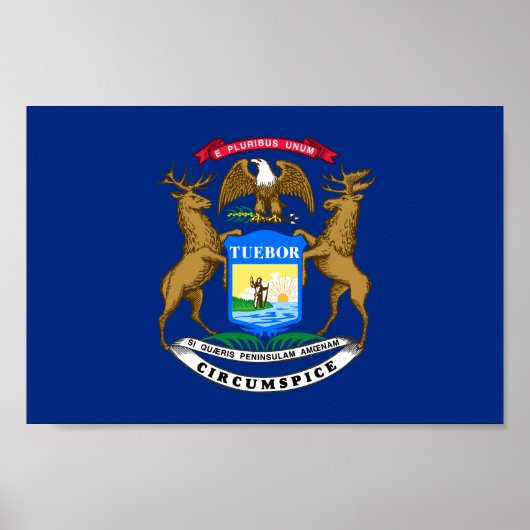 Staatsflagge von Michigan Poster (Vorne)