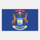 Staatsflagge von Michigan Rechteckiger Aufkleber (Vorderseite)