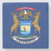 Staatsflagge von Michigan Steinuntersetzer (Vorderseite)