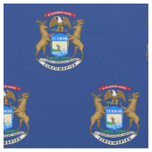 Staatsflagge von Michigan Stoff (Nahaufnahme)