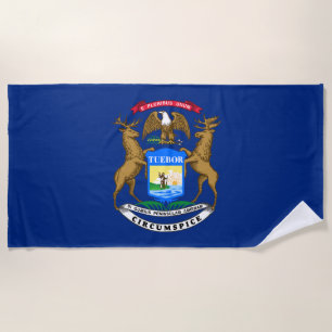 Staatsflagge von Michigan Strandtuch