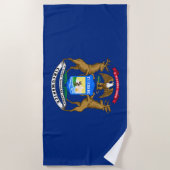 Staatsflagge von Michigan Strandtuch (Vorderseite)