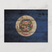 Staatsflagge von Minnesota auf Altholzkörnern Postkarte (Vorderseite)