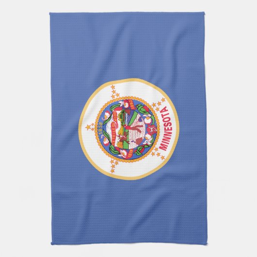 Staatsflagge von Minnesota Geschirrtuch (Vertikal)