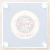 Staatsflagge von Minnesota Glasuntersetzer (Rückseite)