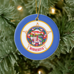 Staatsflagge von Minnesota Keramik Ornament
